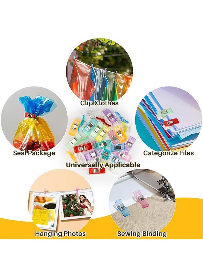Geustos Multipurpose Sewing Clips Premium Quilting Clips Assorted Colors Fabric Clips for Sewing Supplies, Sewing Fasteners Clips, Quilting Accessories Crafting Tools (150Pcs,random color) - Image 4