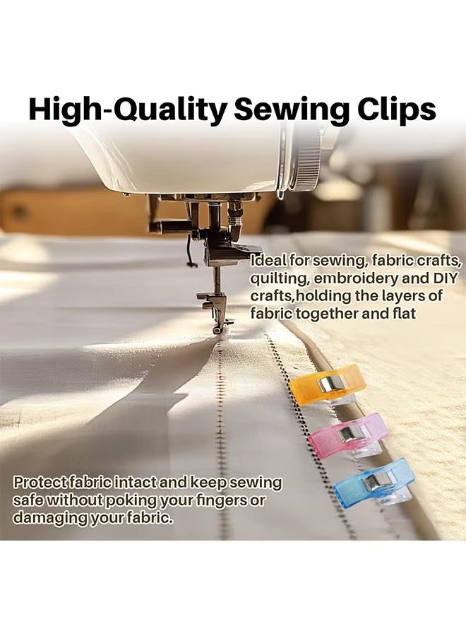 Geustos Multipurpose Sewing Clips Premium Quilting Clips Assorted Colors Fabric Clips for Sewing Supplies, Sewing Fasteners Clips, Quilting Accessories Crafting Tools (150Pcs,random color) - Image 2
