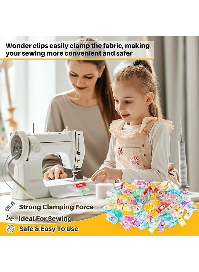 Geustos Multipurpose Sewing Clips Premium Quilting Clips Assorted Colors Fabric Clips for Sewing Supplies, Sewing Fasteners Clips, Quilting Accessories Crafting Tools (150Pcs,random color) - Image 3