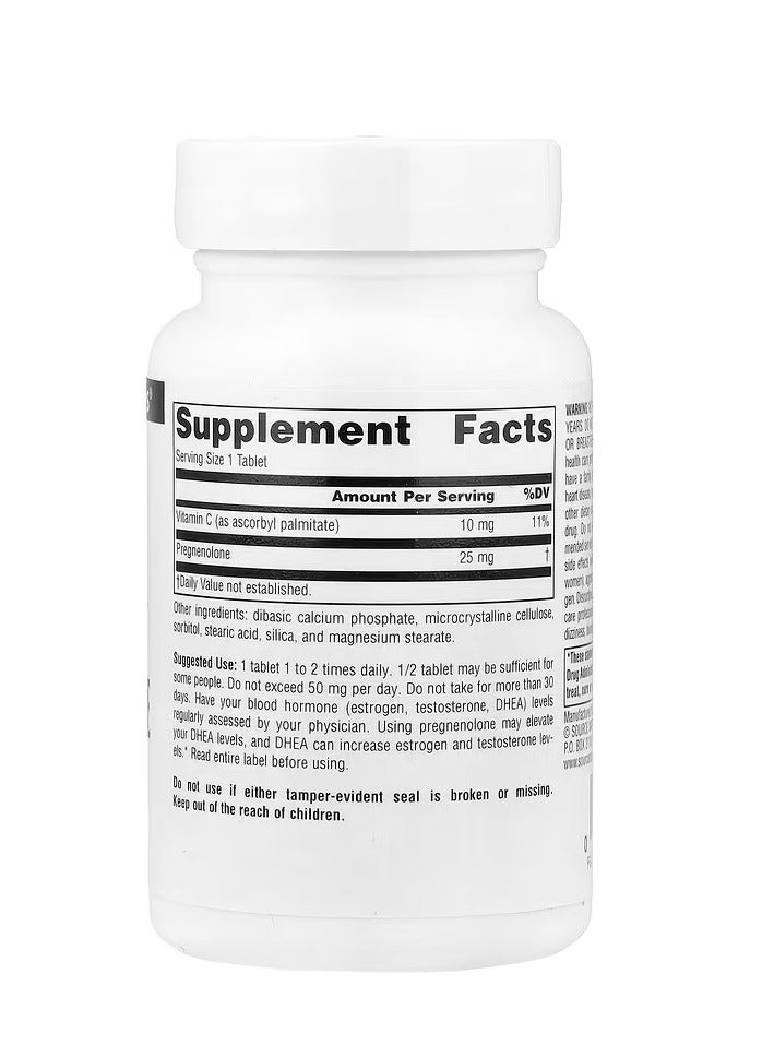 Source Naturals Pregnenolone, 120 Tablets - Image 2