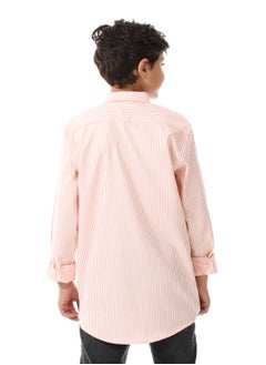 Andora Candy Stripes Boys Oxford Shirt_White & Orange  - Image 3