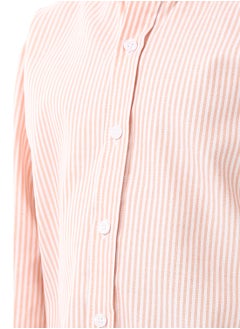 Andora Candy Stripes Boys Oxford Shirt_White & Orange  - Image 5