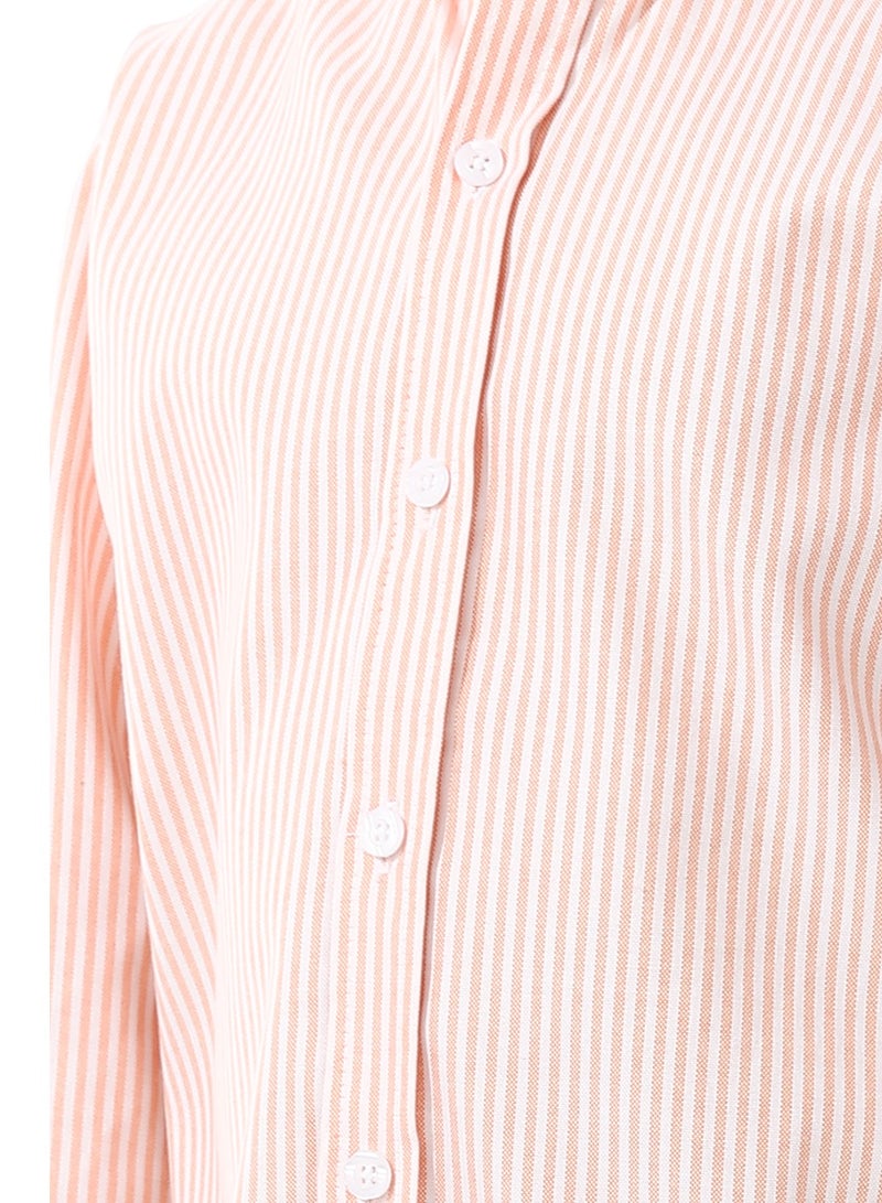 Andora Candy Stripes Boys Oxford Shirt_White & Orange - Image 5
