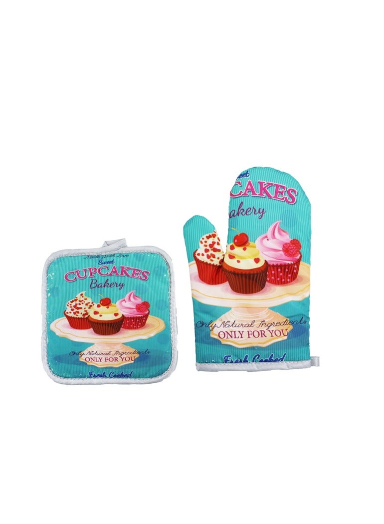 اتش تي قفاز فرن ميكروويف 26 سم + وسادة 16x16.5 سم. - Image 1