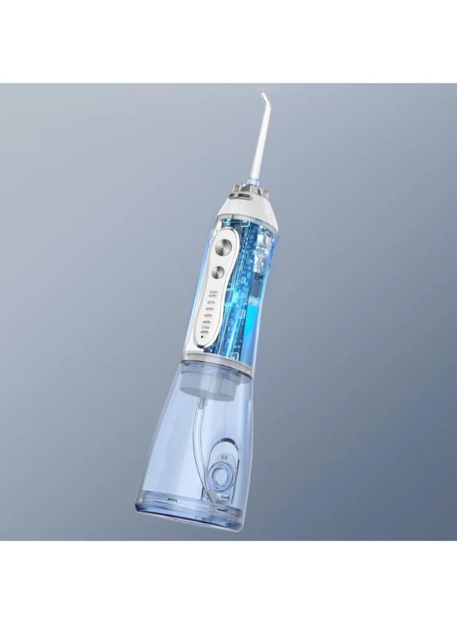 إتش تو أو فلوس جهاز تنظيف الأسنان بالماء اللاسلكي H2ofloss HF-6، مناسب للسفر، للعناية بتقويم الأسنان والأسنان. أبيض 300ملليلتر - Image 4
