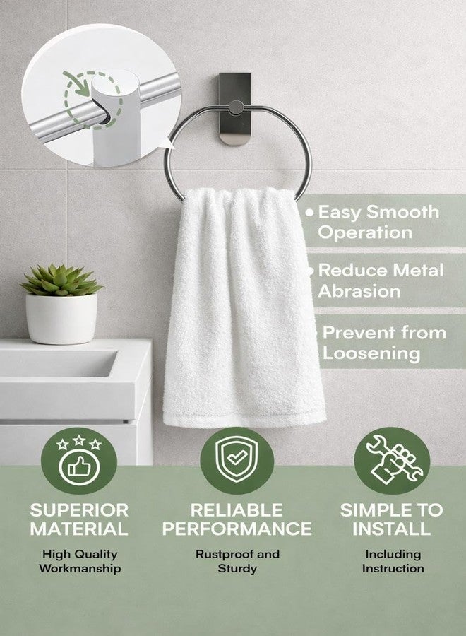 Oslen Magic Sticker Self Adhesive Stainless Steel Towel Ring Holder - Apple Shape Wall Mount, Chrome Finish, Rust-Resistant, Space-Saving Bathroom Accessory for Hand Towels No Drilling (Pack of 1) - Image 4