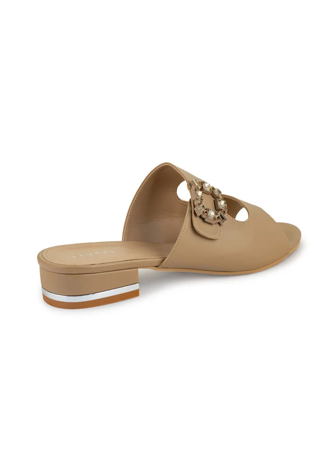 Vincci Women Multi Strap Mid Heel Sandals