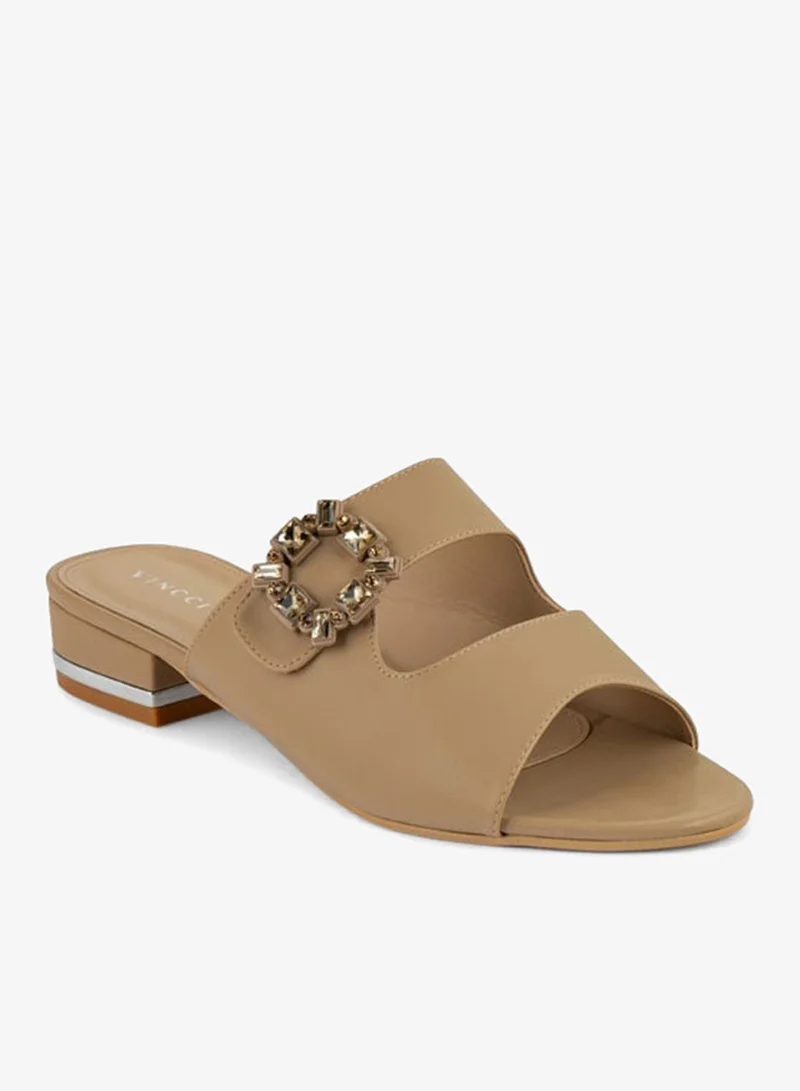 فينتشي صنادل نسائية متعددة الأحزمة كعب متوسط