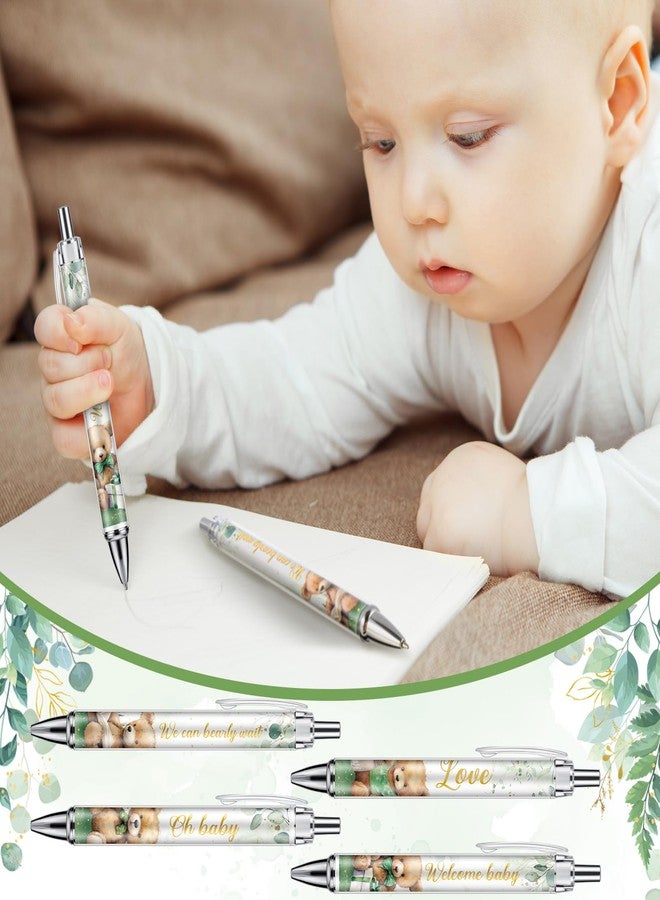 Chuangdi 24 Pcs Green Bear Baby Shower Ballpoint Pens Favors Bulk Retractable Ballpoint Pen Black Ink with Gifts for Guests School Supply - Image 4