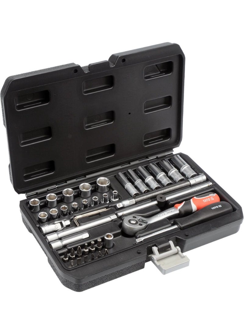 YATO Socket Set 42pcs/set 1/4" Dr 6pt BMC YT-14481