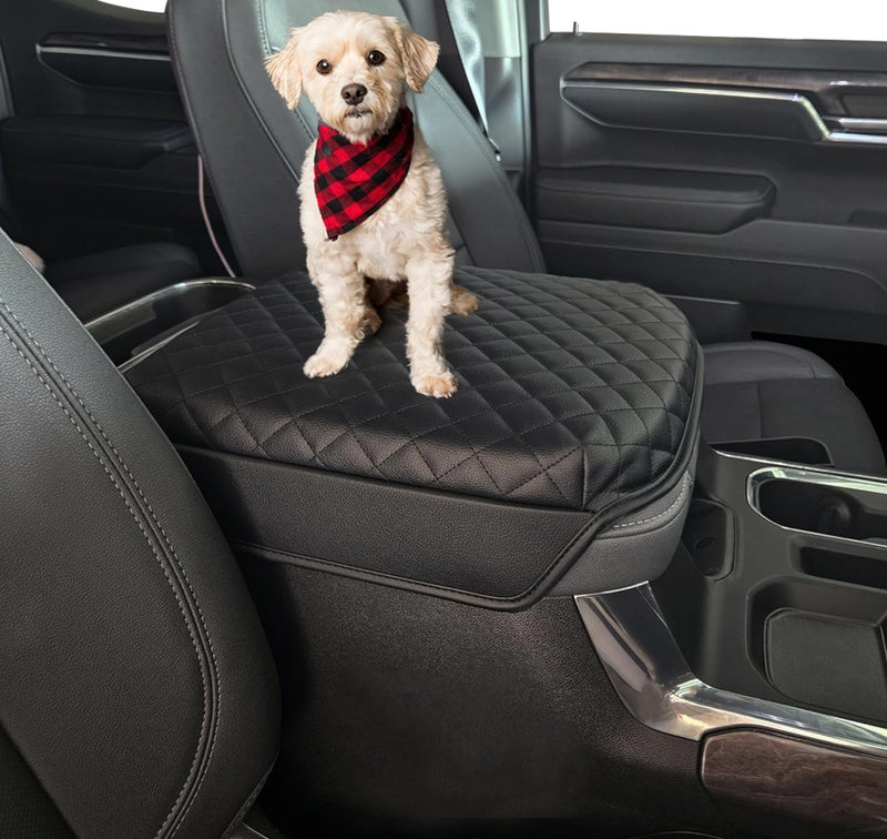 Zxiaochun Center Console Cover for 2019-2025 Chevy Silverado/GMC Sierra and 2021-2025 Tahoe/Suburban/Yukon Accessories, Console Armrest Box Leather Protective Cover (Fits Bucket Seat Consoles Only) - Image 5
