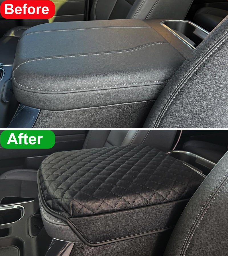 Zxiaochun Center Console Cover for 2019-2025 Chevy Silverado/GMC Sierra and 2021-2025 Tahoe/Suburban/Yukon Accessories, Console Armrest Box Leather Protective Cover (Fits Bucket Seat Consoles Only) - Image 2