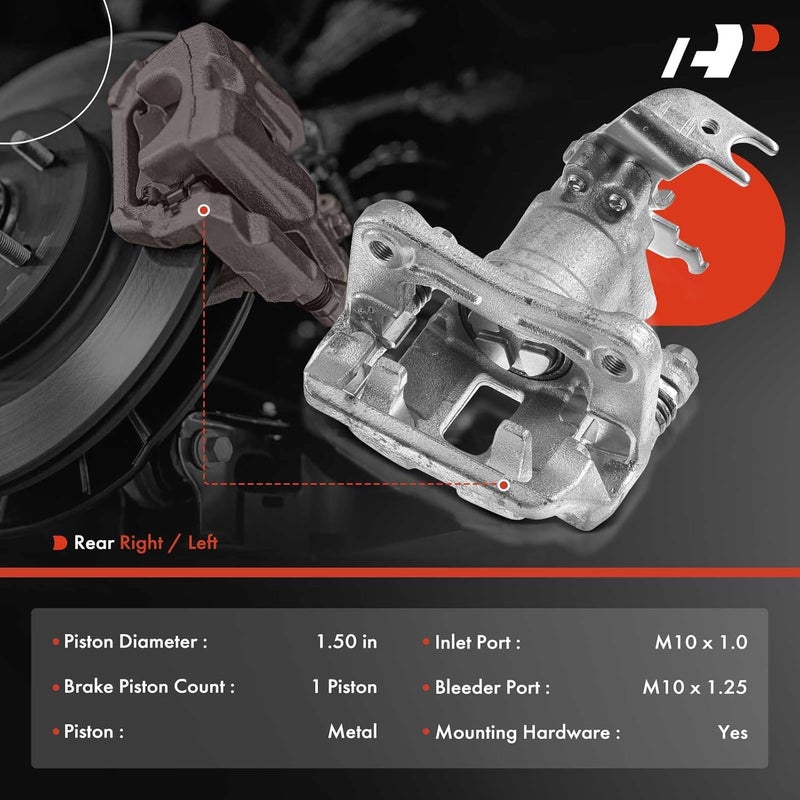 A-Premium Brake Caliper Assembly for Acura TSX & Honda Accord 2008-2014 Rear Passenger Side - Image 2