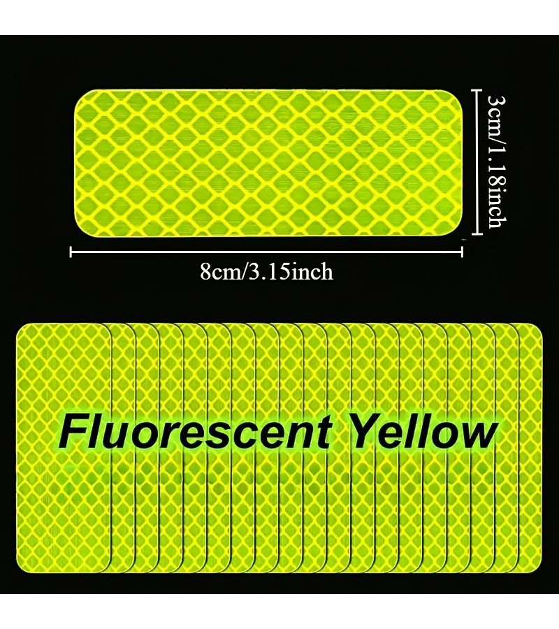 28 Pack Ultra Bright Reflective Safety Stickers Fluorescent Green for Cars Trucks Bikes - Image 5