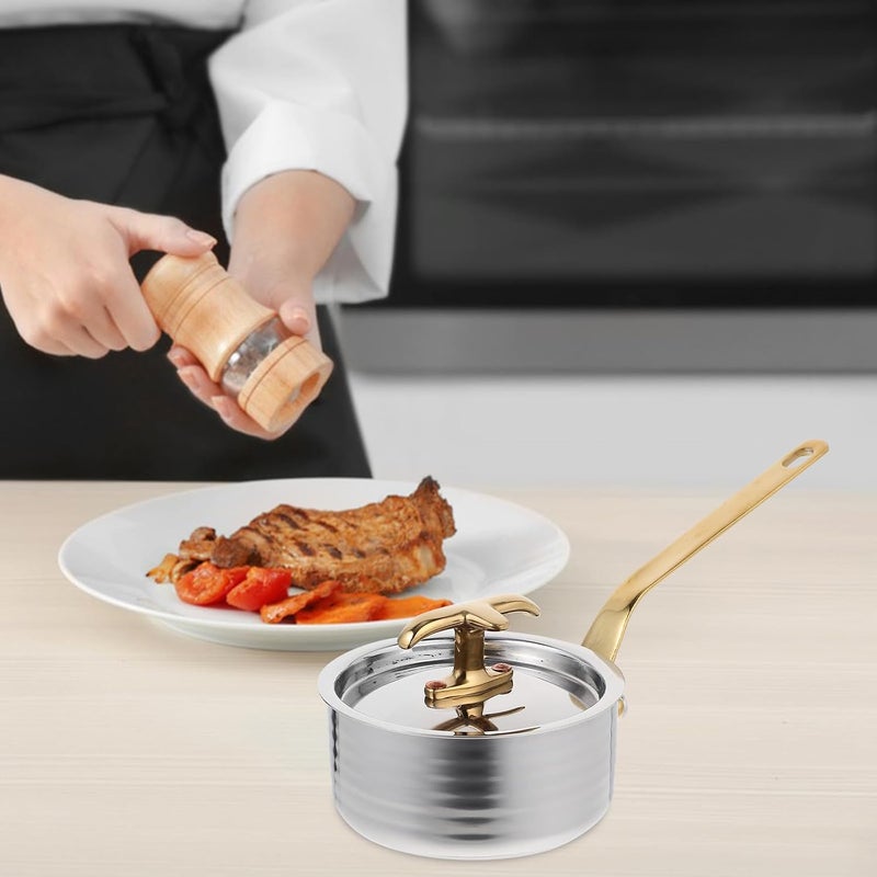 Abaodam 304 Stainless Steel Mini Saucepan with Lid, 8cm X 4cm Single Handle Small Multi-use Sauce Pan for Steaming and Cooking, Suitable for Home Kitchen and Restaurant Use - Image 5
