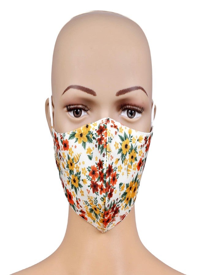 STAR WORK Fashion Orchid Flower Soft Cloth Face Mask Washable & Reusable Cotton Masks (Printed, Without Valve, Pack of 6) for Unisex Adult - Image 5