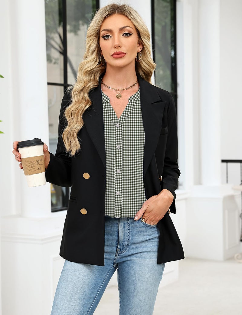 LOMON Button Down Shirts for Women 3/4 Length Sleeve Business Casual Blouses 2026 Summer Tops - Image 5