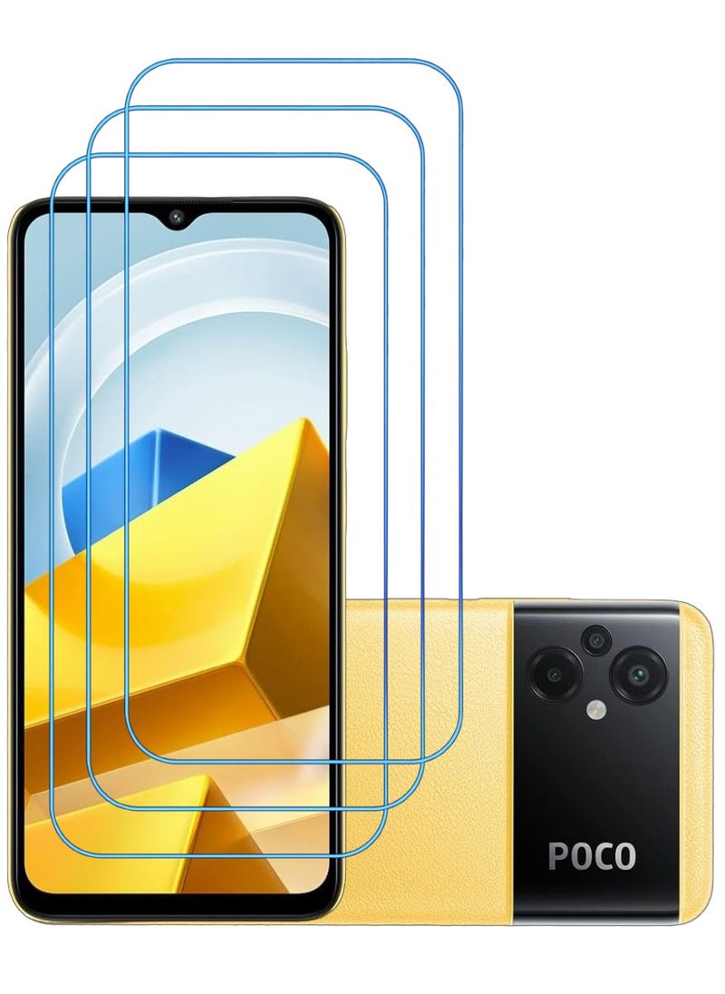 ACLIX 3 Pieces Antistatic ESD Dustproof Premium Quality High Definition Clear Tempered Glass Screen Protector Designed For Xiaomi Poco M5 - Image 1