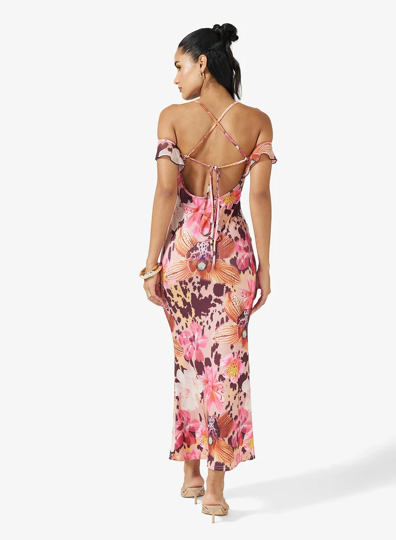 Ginger Off Shoulder Floral Dress