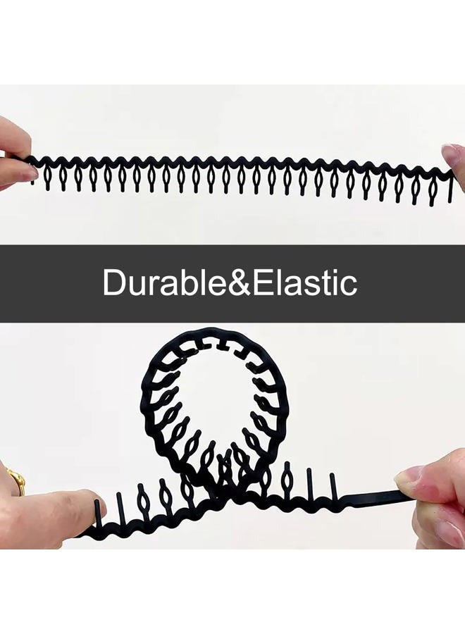 LAPOHI 10 PCS Non Slip Fashion Effortless Plastic Headbands with Teeth Comb Skinny Hair Bands for Women Men Teen Girls, Long Teeth Matte Black - Image 3