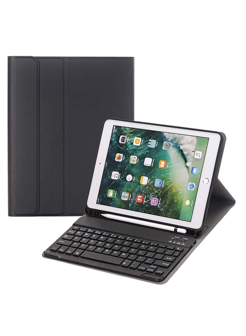 لوحة مفاتيح مع حافظة لجهاز iPad 10.2 بوصة iPad 8th Generation 2020 7th Gen Air Pro 10.5 غطاء نحيف للوحة المفاتيح الذكية مع حامل أقلام لوحة مفاتيح بلوتوث لاسلكية قابلة للفصل مغناطيسيًا أسود - Image 2