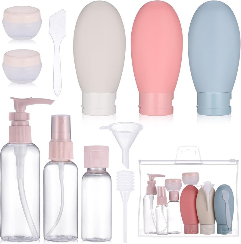 GaxQuly GaxQuly Travel Bottles Kit for Toiletries Organizer Leak Proof Refillable Squeezable Containers Set with Clear Storage Bag for Lotion Shampoo Conditioner Cosmetic Shower Gel Hand Wash 11pcs  - Image 1
