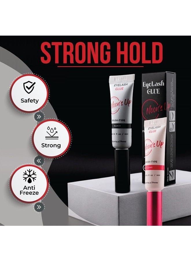 NOON'S UP - [NOON'S UP Lash Glue] Waterproof 24 Hours Long-Lasting Eyelash Glue: Eyelash Glue for False Lashes Super Strong Hold Lash Glue for Sensitive Eyes 0.14oz (Clear) - Image 1