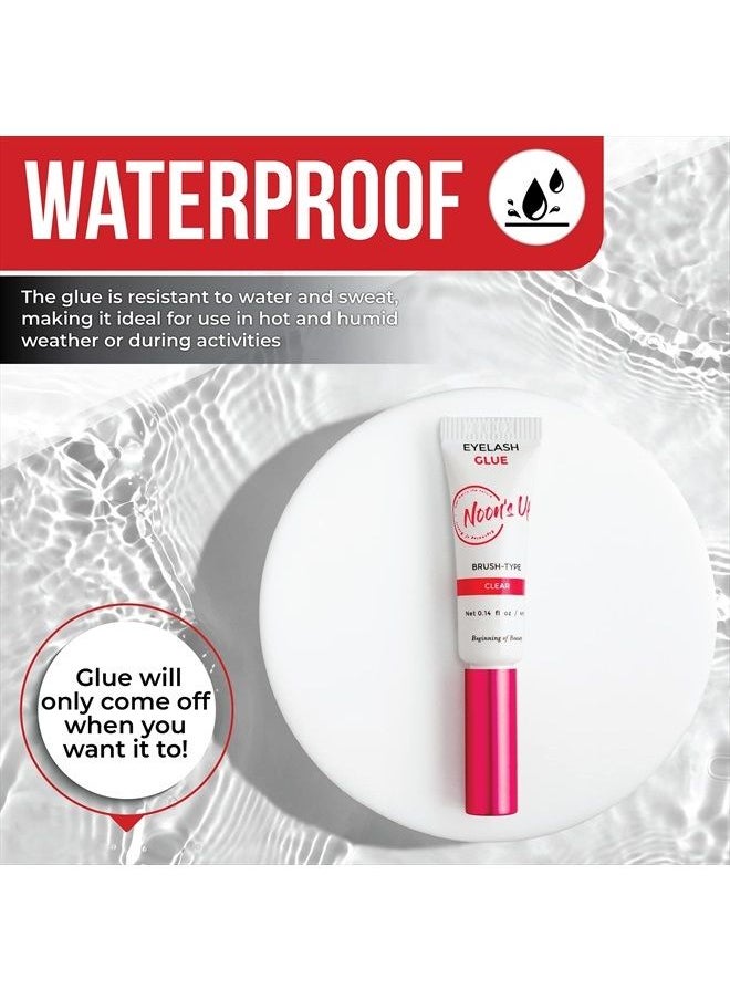 NOON'S UP - [NOON'S UP Lash Glue] Waterproof 24 Hours Long-Lasting Eyelash Glue: Eyelash Glue for False Lashes Super Strong Hold Lash Glue for Sensitive Eyes 0.14oz (Clear) - Image 1