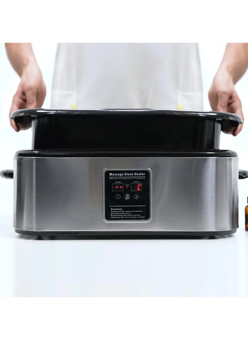 MASTER MASSAGE EQUIPMENT - Master Massage 18 Quart LED Hot Stone Warmer with Digital Display, Stainless Steel Portable Massage Stone Hot Stone Heater1420 Watt, Holds 18 Quarts of Water, Capacity of 60-90 Stones - Image 1