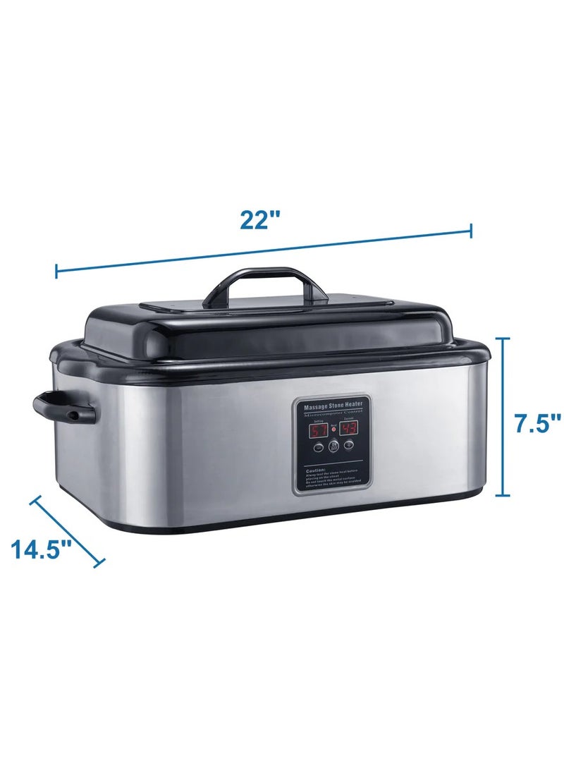 MASTER MASSAGE EQUIPMENT - Master Massage 18 Quart LED Hot Stone Warmer with Digital Display, Stainless Steel Portable Massage Stone Hot Stone Heater1420 Watt, Holds 18 Quarts of Water, Capacity of 60-90 Stones - Image 1