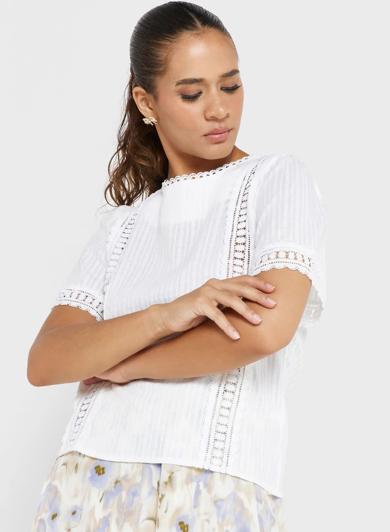 ELLA Lace Trim Blouse