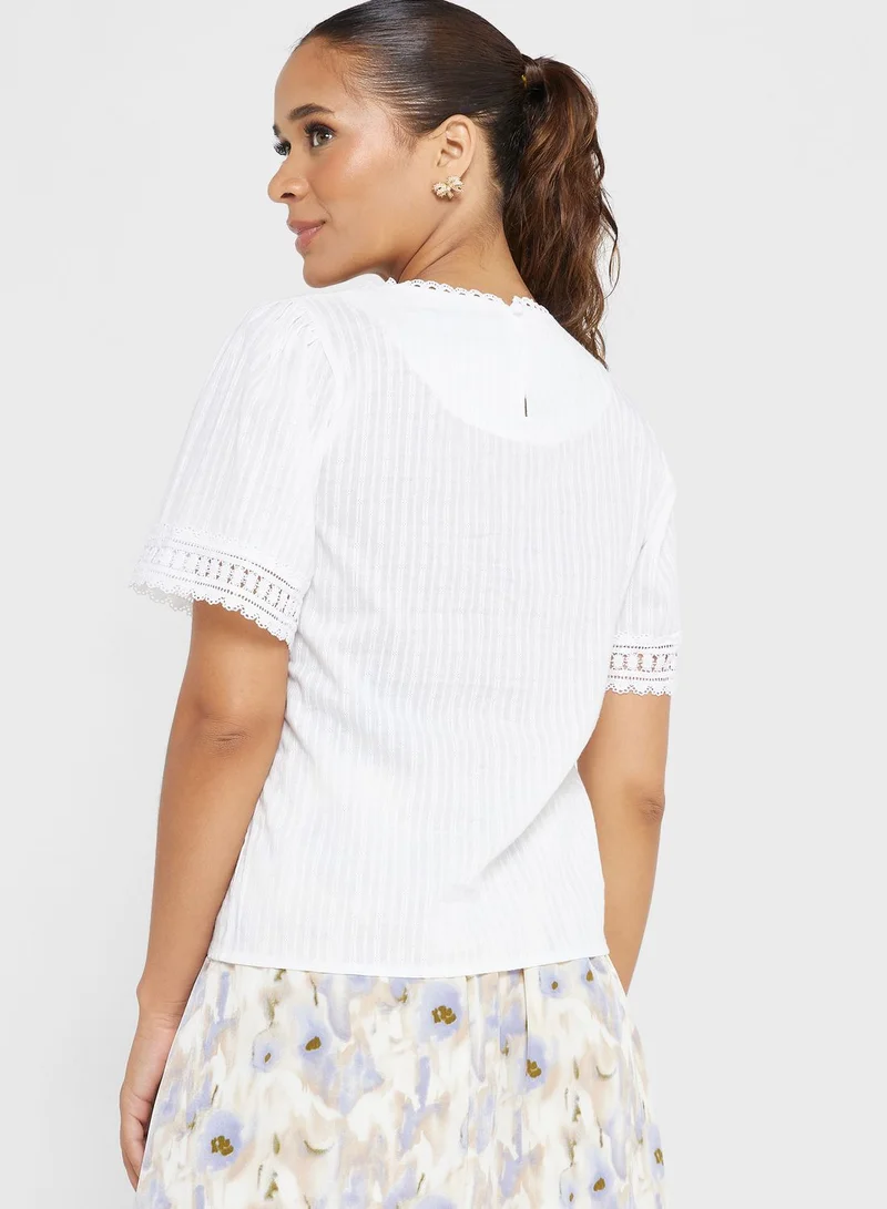 ELLA Lace Trim Blouse