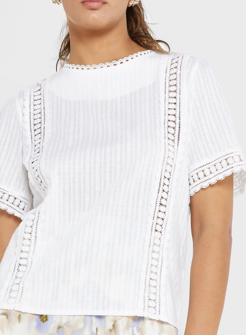ELLA Lace Trim Blouse