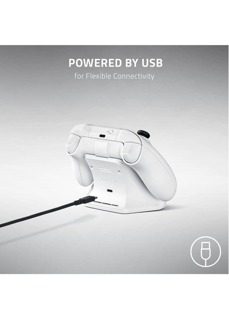 Generic - Universal Quick Charging Stand for Xbox Series X/S, USB Powered Magnetic Secure Charging, Perfectly Matches Xbox Wireless Controllers (White) - Image 1