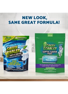 GREEN GOBBLER Septic Tank Treatment Packets - Natural Bacteria to Prevent Costly Septic Issues, Back-Ups, Foul Odor (24 Pods)  - Image 3