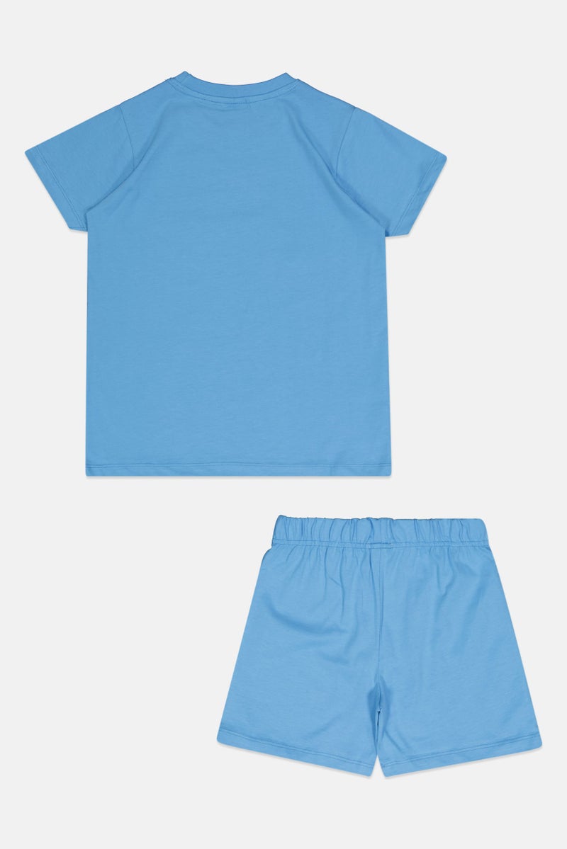 MARVEL Kids Boy 2 Pcs Graphic Print Top And Shorts Set, Blue - Image 3