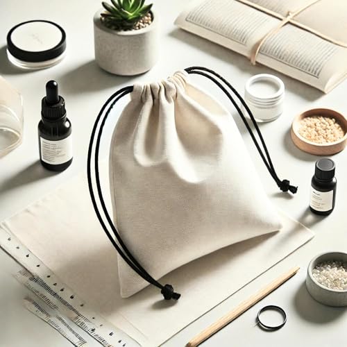 IVILLAGE 10 pcs Premium Reusable and Washable 100% Pure Cotton Small Bags | Drawstring Closure (9x6 inches) | Ideal for Storage, Gifting, Jewellery, Cosmetics, and Travel - Image 5