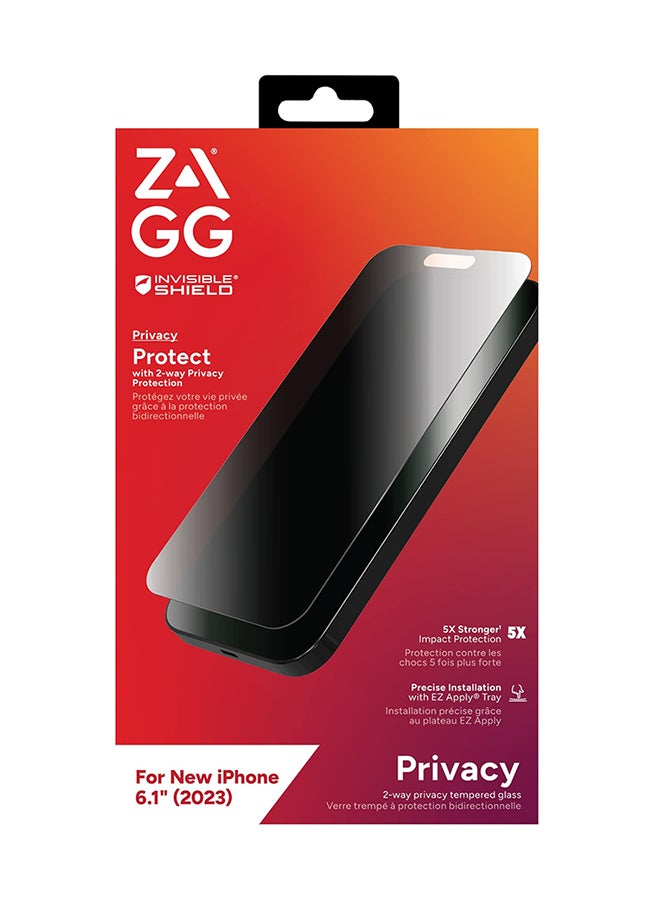 InvisibleShield - Screen Protector for iPhone 15 Black - Image 1