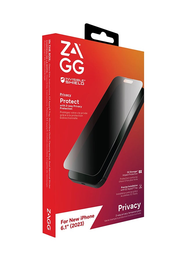 InvisibleShield - Screen Protector for iPhone 15 Black - Image 1
