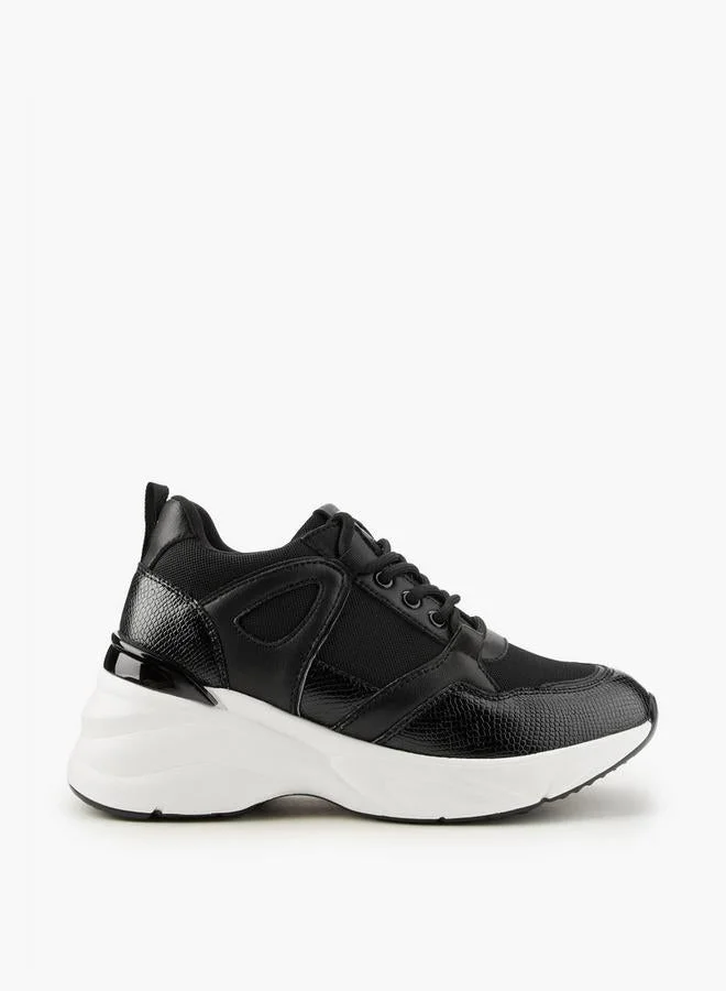 Panelled Lace-Up Sneakers