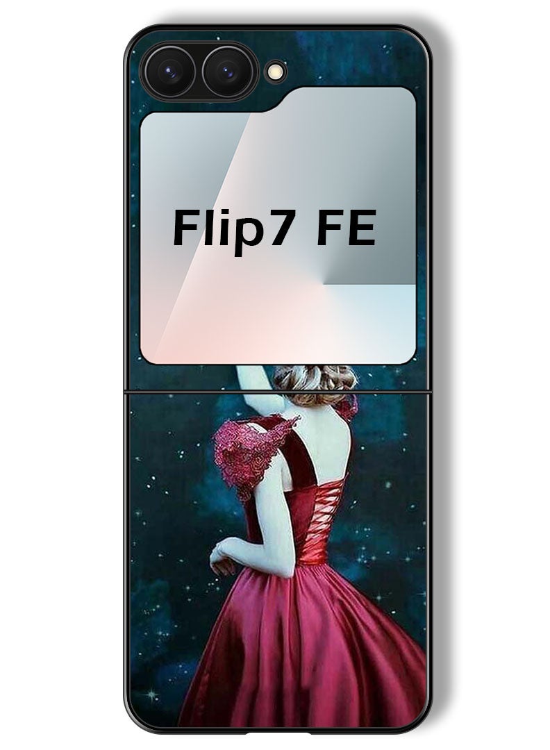 Theodor Case Compatible with Samsung Galaxy Z Flip 7 FE 6.7 Inch Protection Shockproof Bumper Cover Girl Touching Star - Image 1