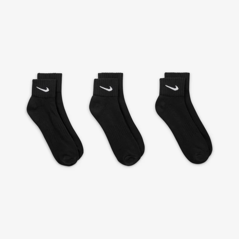 Nike Black Value Quarter Socks (3 Pack)  | Best Price UAE