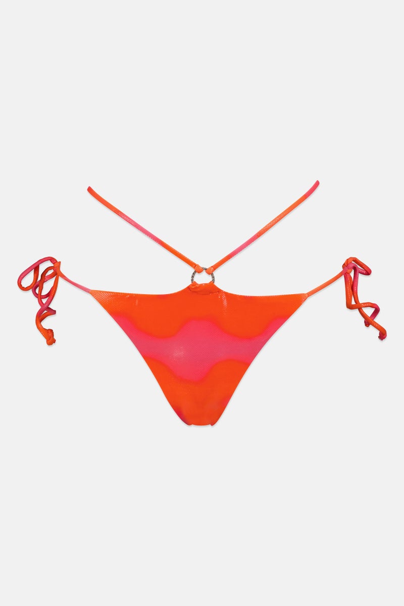 Bershka Women Abstract Print Bikini Bottom, Multicolor - Image 1