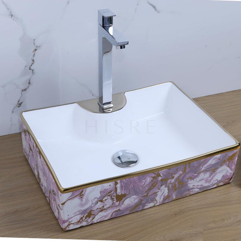 MAHISRE Table Top Counter Wash Basin Designer Ceramic Countertop Wash BasinSink For Bathroom And Livingroom 19 14 5 IN G3801 - Image 4
