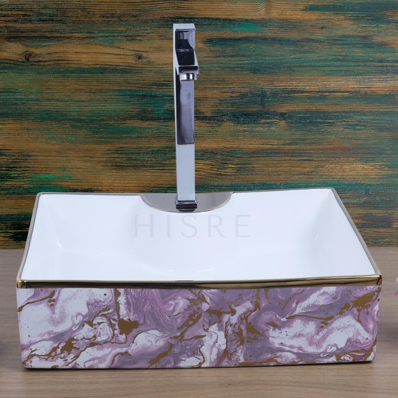 MAHISRE Table Top Counter Wash Basin Designer Ceramic Countertop Wash BasinSink For Bathroom And Livingroom 19 14 5 IN G3801 - Image 3