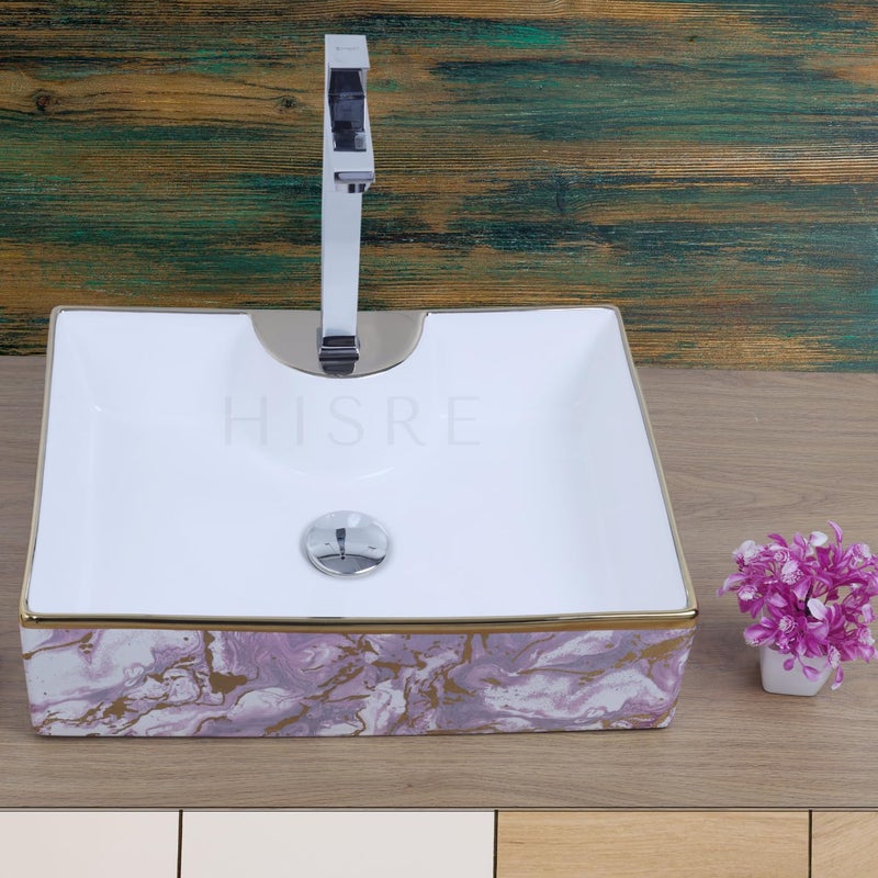 MAHISRE Table Top Counter Wash Basin Designer Ceramic Countertop Wash BasinSink For Bathroom And Livingroom 19 14 5 IN G3801 - Image 1