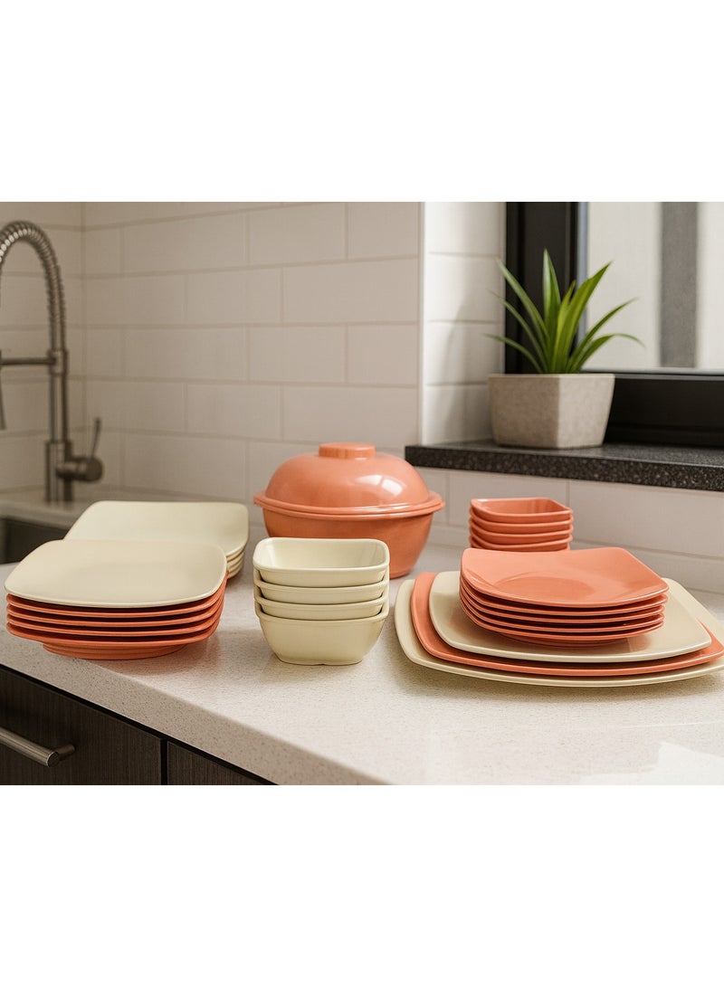 Imported melamine set — Malaysian-style, 38 pieces