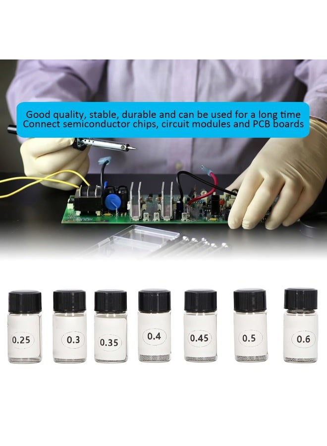 Walfront 7 Bottles Tin Solder Ball Tin Solder Ball BGA Reballing Tin Solder Ball BGA Reballing Soldering Heat Universal Stencils for PCB Chip - Image 2