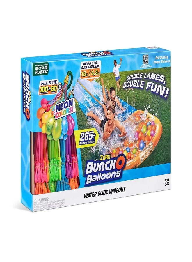 ZURU Bunch O Balloons Double Lane Waterslide Wipeout Slip & Slide, 265 Water Balloons - Image 3