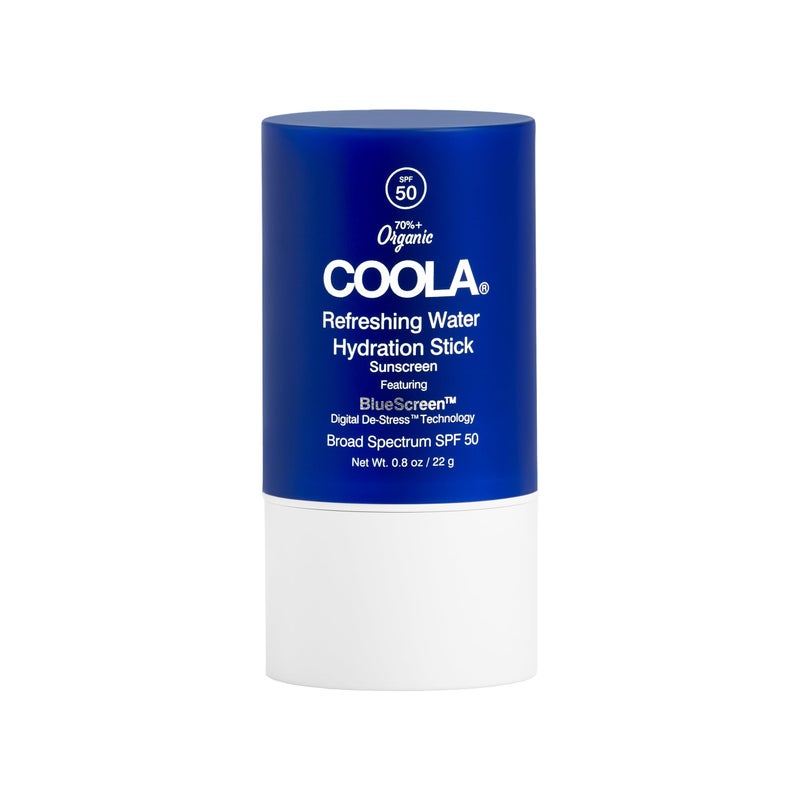 COOLA Organic Refreshing Water Stick Face Moisturizer with SPF 50, Dermatologist Tested Face Sunscreen with Plant-Derived BlueScreen Digital De-Stress Technology, 0.8 Oz - Image 1
